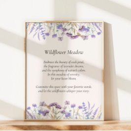 Personlig Quote Watercolor Lila Wildblomma Poster