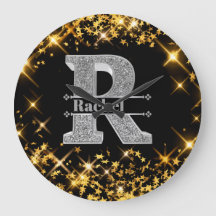 Personlig R Inledande Silver Monogram Ditt namn