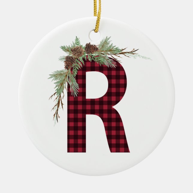 Personlig R Monogram Ornament (Framsidan)