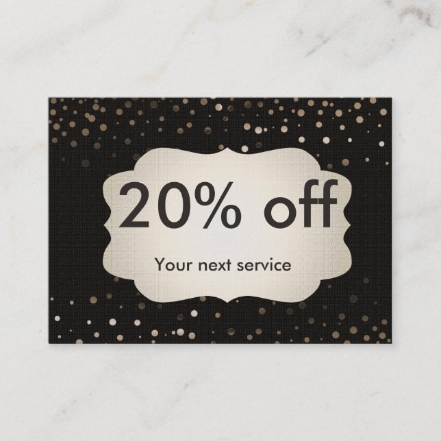 Personlig Rabattgåva Confetti Guld kupong (Framsida)