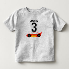 Personlig Racecar 3:e födelsedagen Party T Shirt