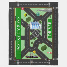 Personlig Racers City Block Play Fleecefilt