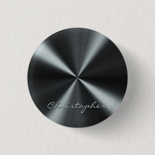Personlig Radial Metallic look - Mörk Grått Knapp