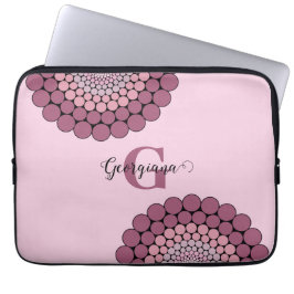 Personlig Radiant Dusky Ro Blommigt Dot Mandala Laptop Fodral