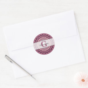 Personlig Radiant Dusky Ro Blommigt Dot Mandala Runt Klistermärke