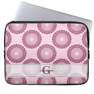 Personlig Radiant Dusky Ro Polka Dot Mandala Laptop Fodral