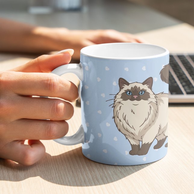 Personlig Ragdoll Kattmamma Kaffemugg (Skapare uppladdad)