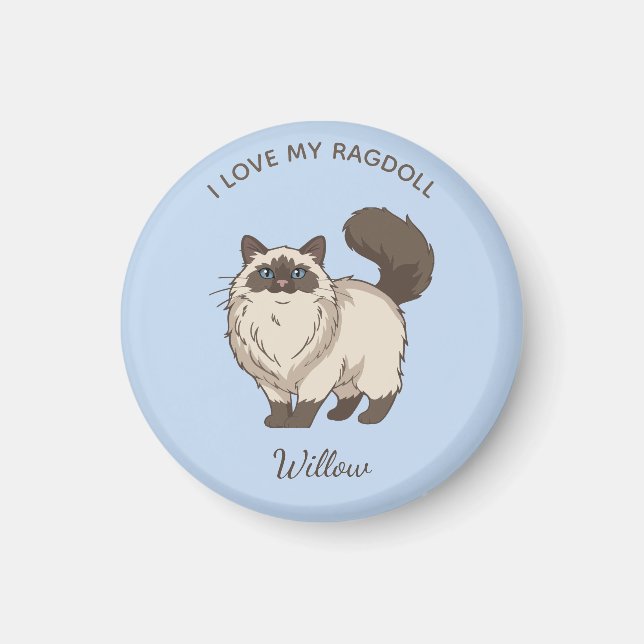 Personlig Ragdoll Kattmamma Magnet (Framsidan)