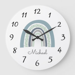 Personlig Rainbow Baby Namn Nursery Large Clock Stor Klocka