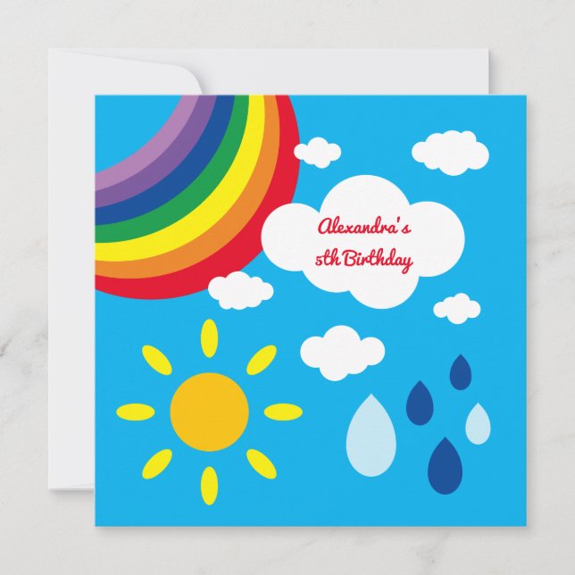 Personlig Rainbow Barn Birthday-inbjudan (Framsida)