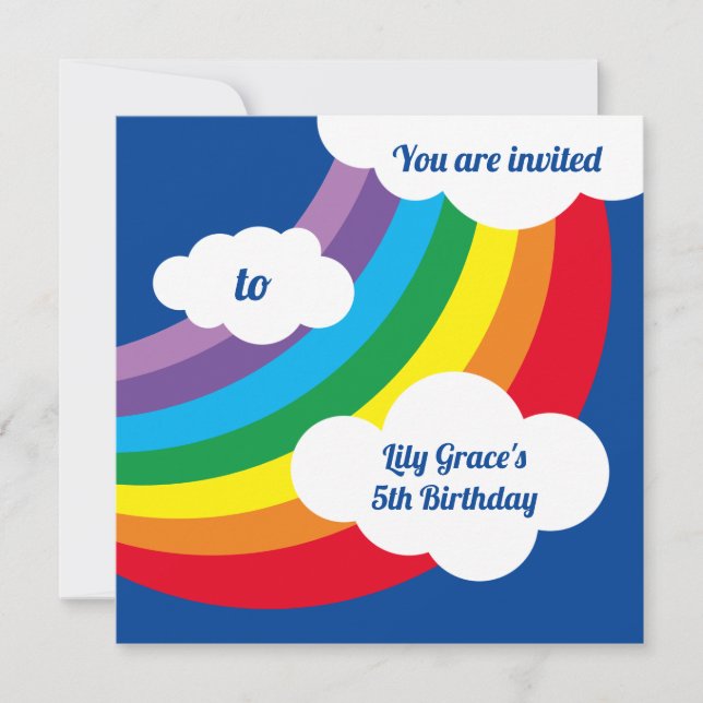 Personlig Rainbow Barn Birthday-inbjudan (Framsida)