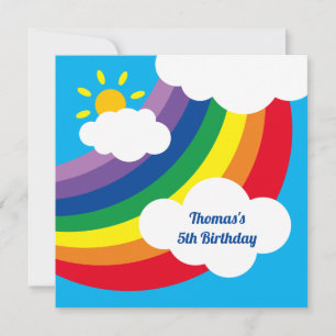 Personlig Rainbow Barn Birthday-inbjudan