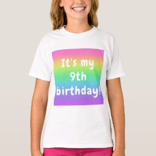 Personlig Rainbow Birthday Girl T Shirt