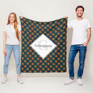 Personlig Rainbow Blommigt Fontän Art Deco Fläkt Fleecefilt