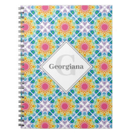 Personlig Rainbow Blommigt Mandala Diamond Tile Anteckningsbok