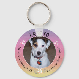 Personlig Rainbow Bridge-Hund Memorial Nyckelring