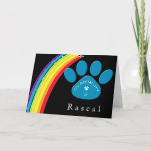Personlig Rainbow Bridge Pet Sympathy Condolenc Kort