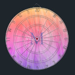 Personlig Rainbow Darttavla<br><div class="desc">Denna giglila Dartboard dekoreras med en atmosfärisk formgivning i nyans av rosa, korall och lila.
Anpassade enkelt med ditt namn och monogram.
Använda alternativet Anpassa ytterligare om du vill ändra texten storlekt, stil eller färg om du vill.</div>
