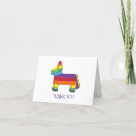 Personlig Rainbow Donkey Piñata Födelsedagsfest Tack Kort