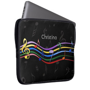 Personlig Rainbow Färgad Musik noter Laptop Fodral