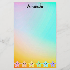 Personlig Rainbow Gradient Little Stars Kawaii