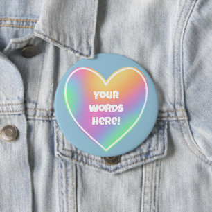 Personlig Rainbow Heart Knapp