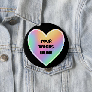 Personlig Rainbow Heart Knapp