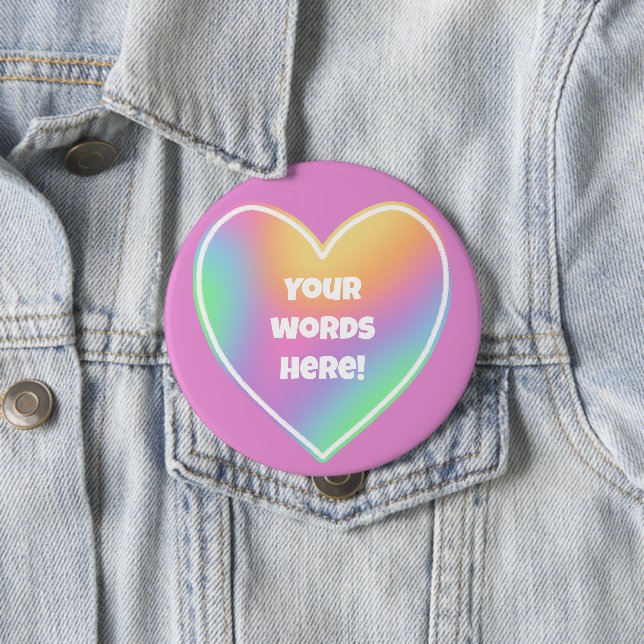 Personlig Rainbow Heart Knapp (In Situ)