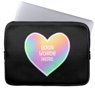 Personlig Rainbow Heart Laptop sleeve