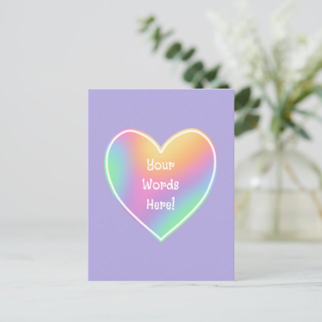 Personlig Rainbow Heart-vykort Vykort (Stående Fram)