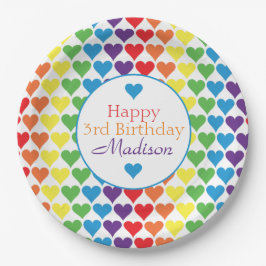 Personlig Rainbow Hearts Birthday