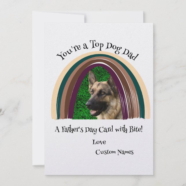 Personlig Rainbow Hund Photo Fars dag Card Inbjudningar (Framsida)