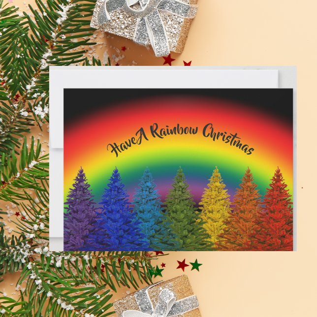 Personlig Rainbow Julgran Julkort (Skapare uppladdad)