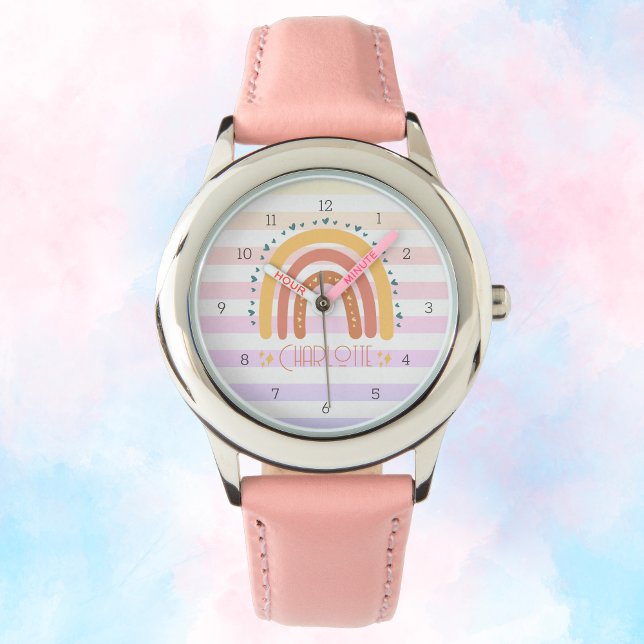 Personlig Rainbow Kid Watch - Cute Custom Name Armbandsur (Personalized Rainbow Kid Watch – Cute Custom Name)