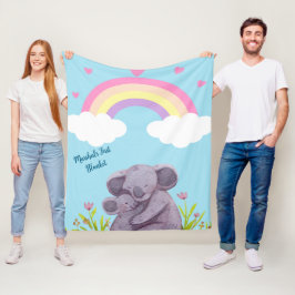 Personlig Rainbow Koala Animal Fleece Blanket
