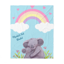 Personlig Rainbow Koala Animal Fleece Blanket