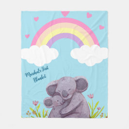 Personlig Rainbow Koala Animal Fleece Blanket