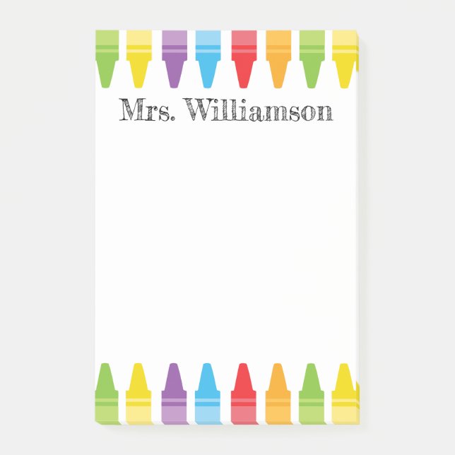 Personlig Rainbow Kritor Lärares uppskattning Post-it Block (Framsida)