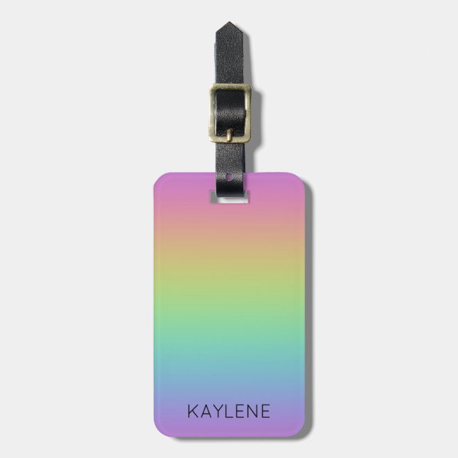 Personlig Rainbow Luggage Tag Bagagebricka (Vertikal Framsida)