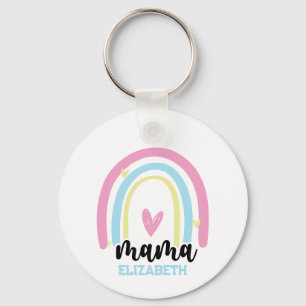 Personlig Rainbow Mama - Mors dag Nyckelring