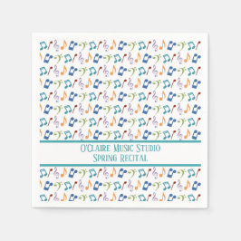 Personlig Rainbow Musik noter (vit) Pappersservett