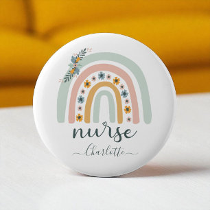 Personlig Rainbow Nurse Namn Gift for Nurse Knapp