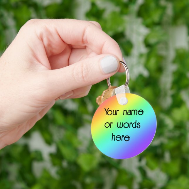 Personlig Rainbow Nyckelring (Hand)
