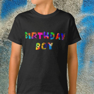 Personlig Rainbow Stänk Birthday Boy T Shirt
