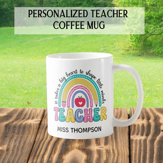Personlig Rainbow Teacher Coffee Mugg (Skapare uppladdad)