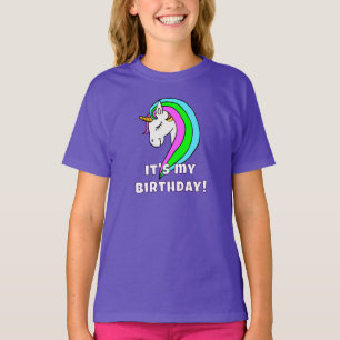 Personlig Rainbow Unicorn Girl T Shirt
