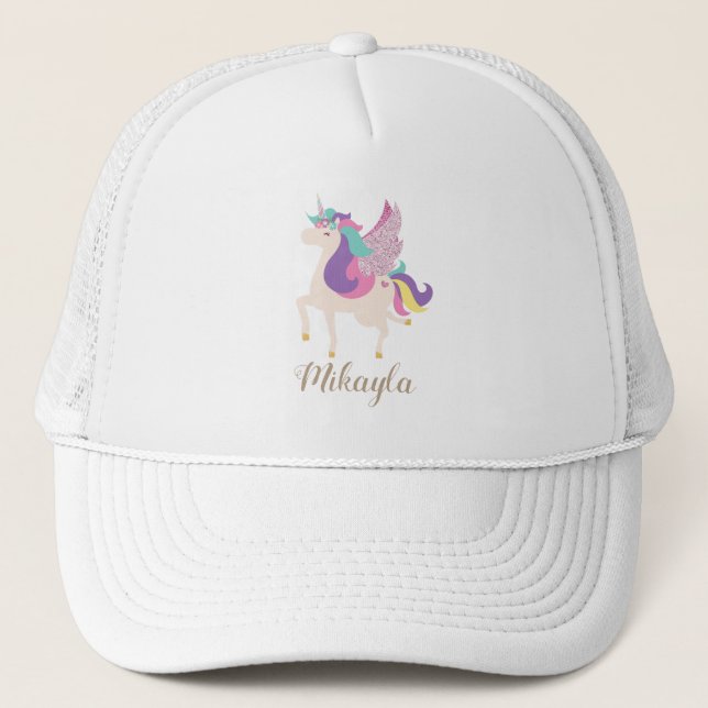 Personlig Rainbow Unicorn Simple Cute Keps (Framsida)