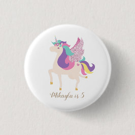 Personlig Rainbow Unicorn Simple Cute Knapp