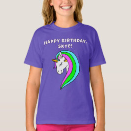 Personlig Rainbow Unicorn T Shirt
