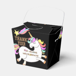 Personlig Rainbow Unicorn Tack Party Presentaskar
